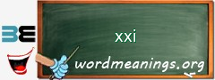 WordMeaning blackboard for xxi